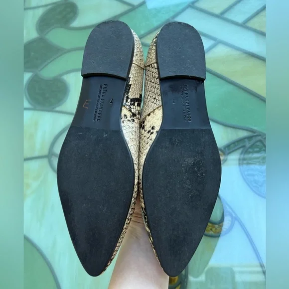 Freda Salvador Snakeskin Mary Jane Ivy Flats Size 7 - Picture 5 of 10